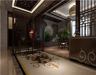中式客厅玄关装修效果图