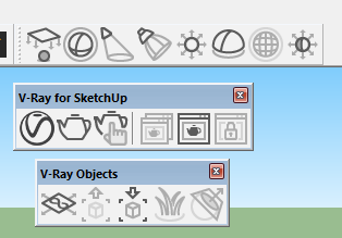 V-Ray3.4:V-Ray for SketchUp、V-Ray Lights、V-Ray Objects
