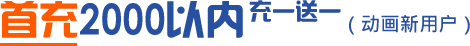首充2000以内充一送一（动画新用户）